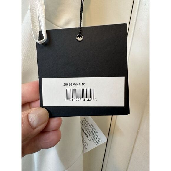 Ieena For Macduggal 26665 White Sz 10 Wedding Bride Shower Bridal Slit Bow - Picture 5 of 8